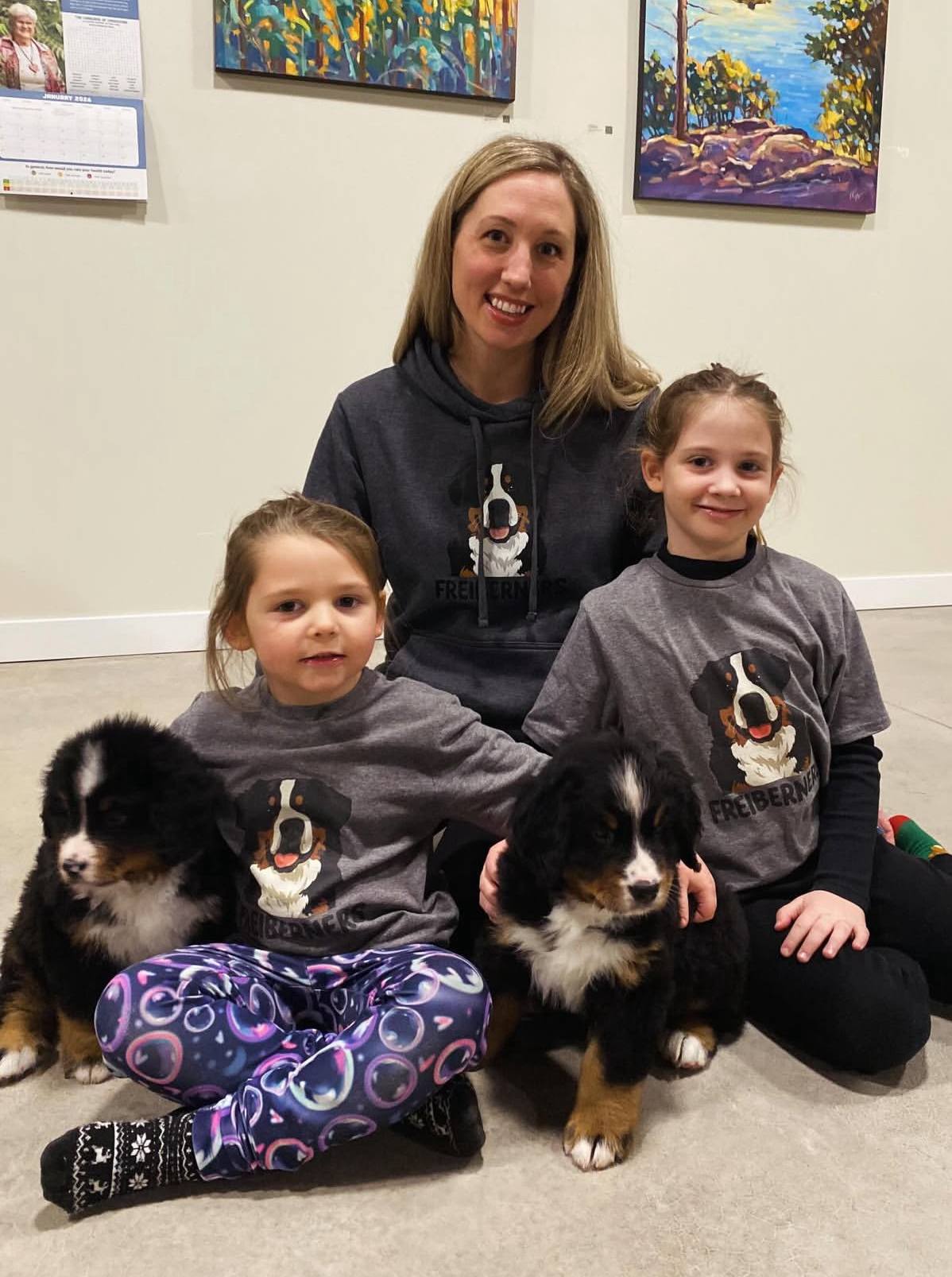 The Harmon Family at home with Winston