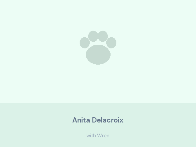 Anita Delacroix at home with Wren