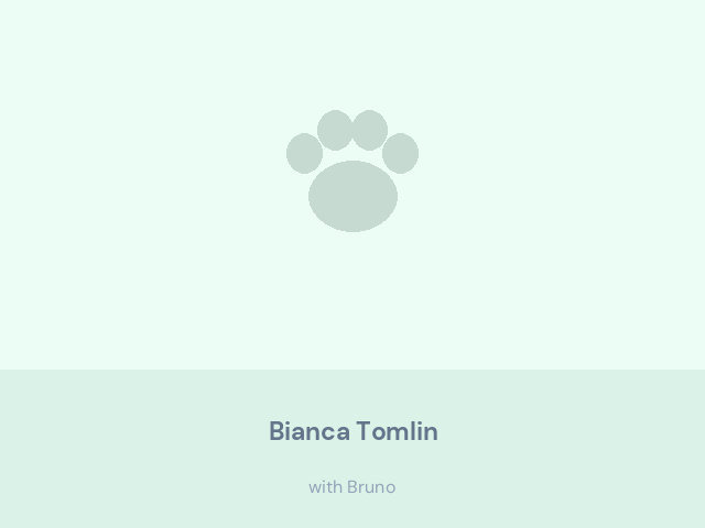 Bianca Tomlin at home with Bruno