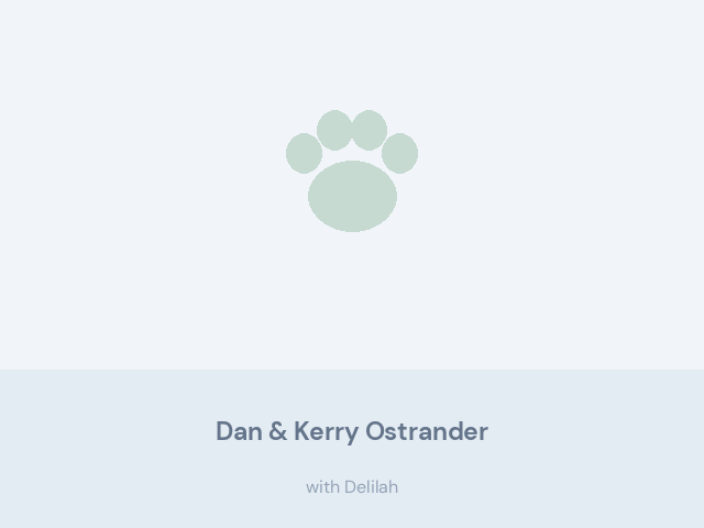 Dan & Kerry Ostrander at home with Delilah
