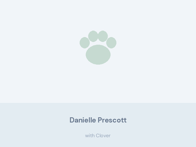 Danielle Prescott at home with Clover