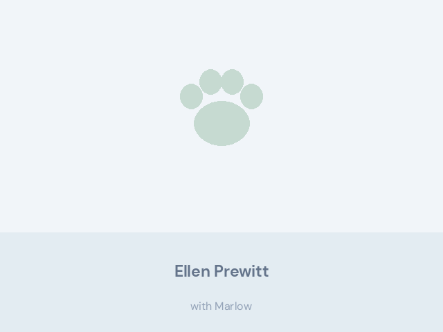 Ellen Prewitt at home with Marlow