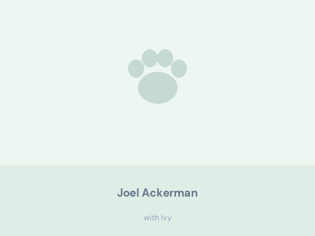 Joel Ackerman at home with Ivy