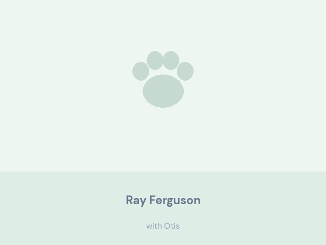 Ray Ferguson at home with Otis