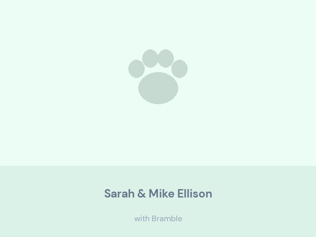 Sarah & Mike Ellison at home with Bramble