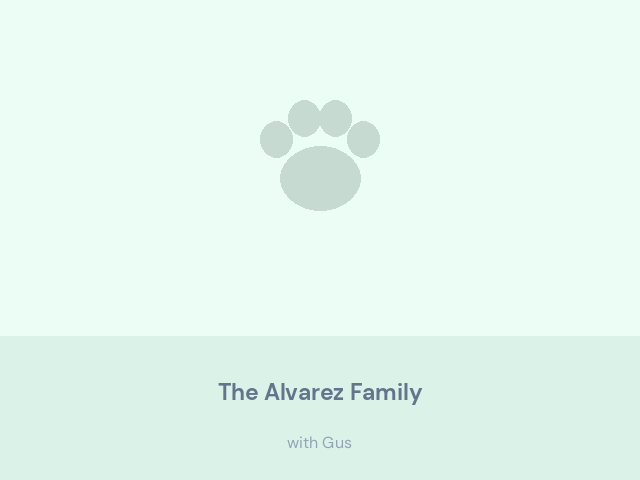 The Alvarez Family at home with Gus