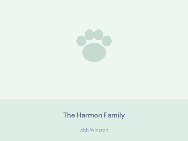The Harmon Family at home with Winston