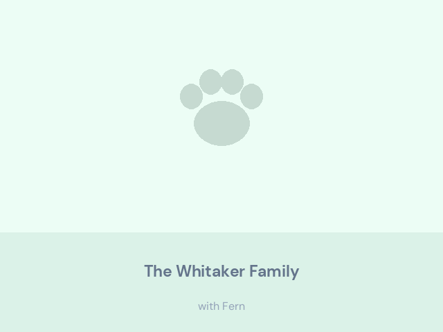 The Whitaker Family at home with Fern